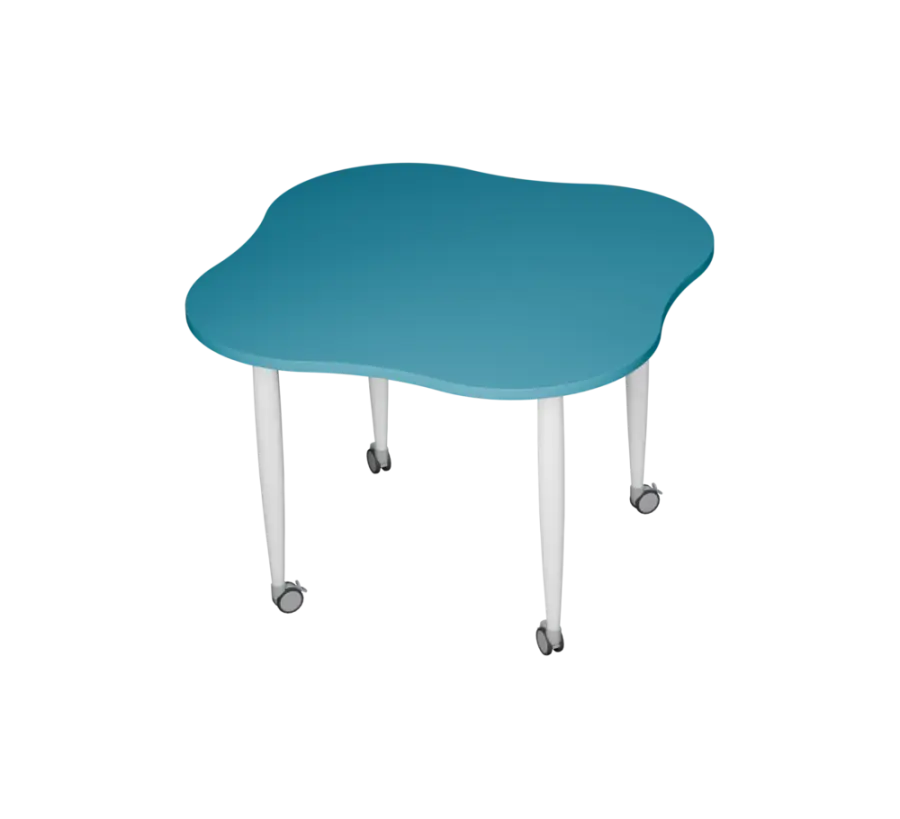 PLAYFORM 225 K modulární hravé stoly, mobilní, výška 750 mm, kovová podnož bílá, deska 25 mm, skandi